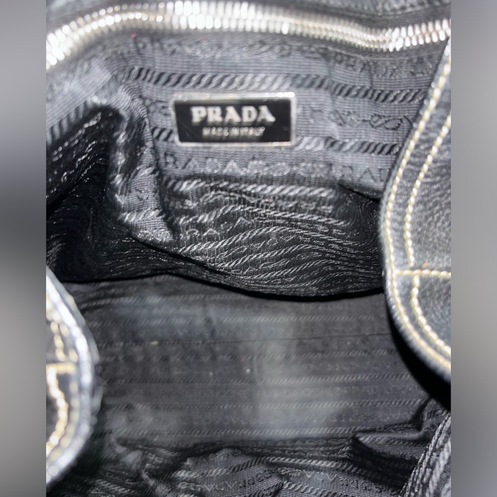 Prada Vitello Daino Black Shoulder Bag with Silver Hardware - Picture 6 of 8